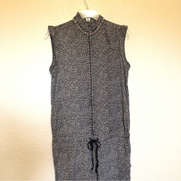 Maison Scotch Zigzag Print Sleeveless Jumpsuit Drawstring Waist size XS Petite - Picture 2 of 14